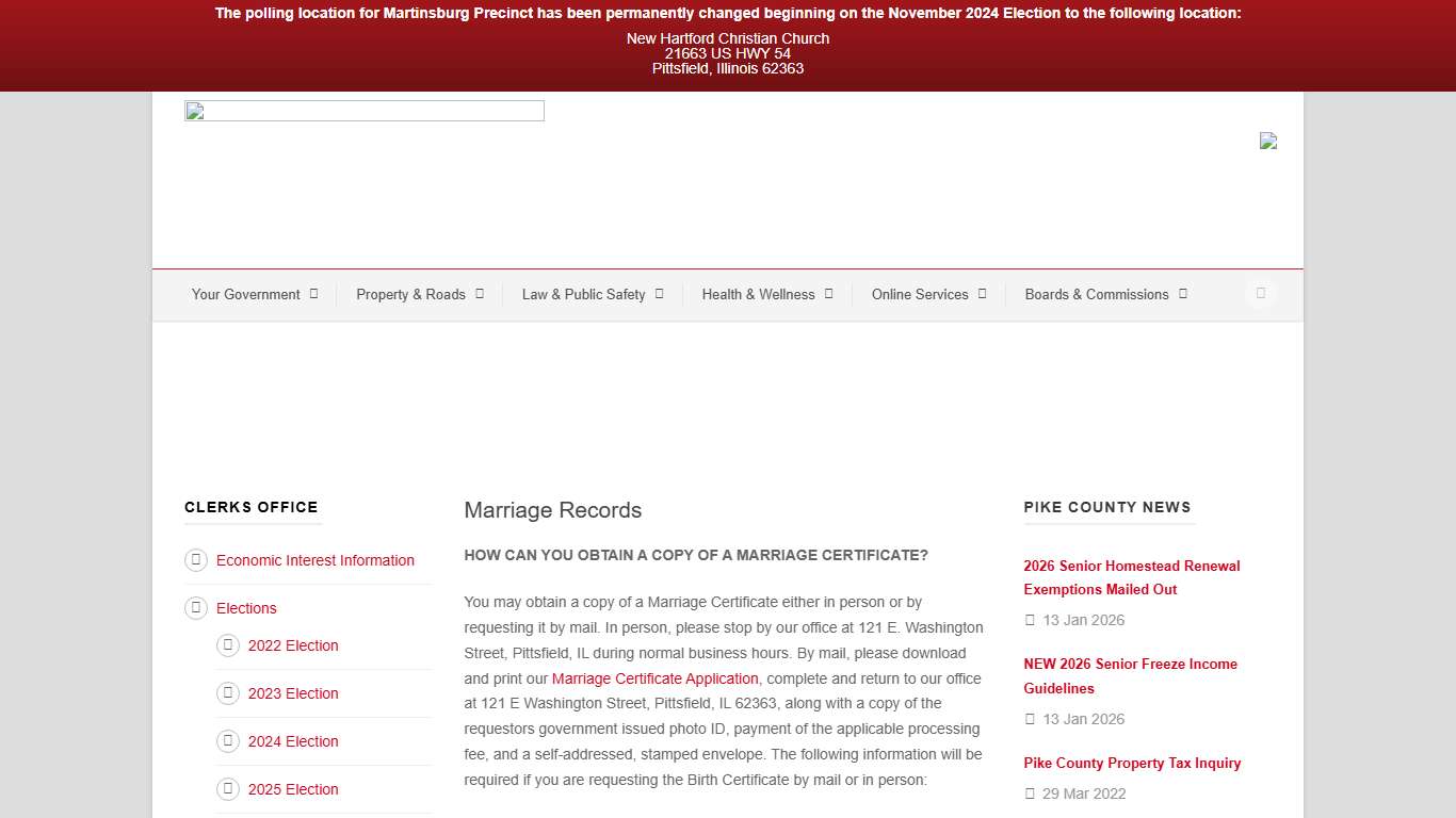 Pike County Illinois » Marriage Certificates